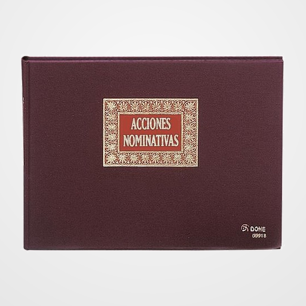 LIBRO REGISTRO SOCIOS DOHE Fº APAISADO 100H ACCIONES NOMINATIVAS ...